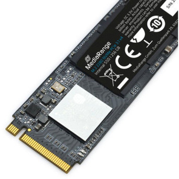 MediaRange MR1031 256GB, SSD - black, PCie 3.1 x4 (20Gb/s), NVMe, M.2 2280, intern