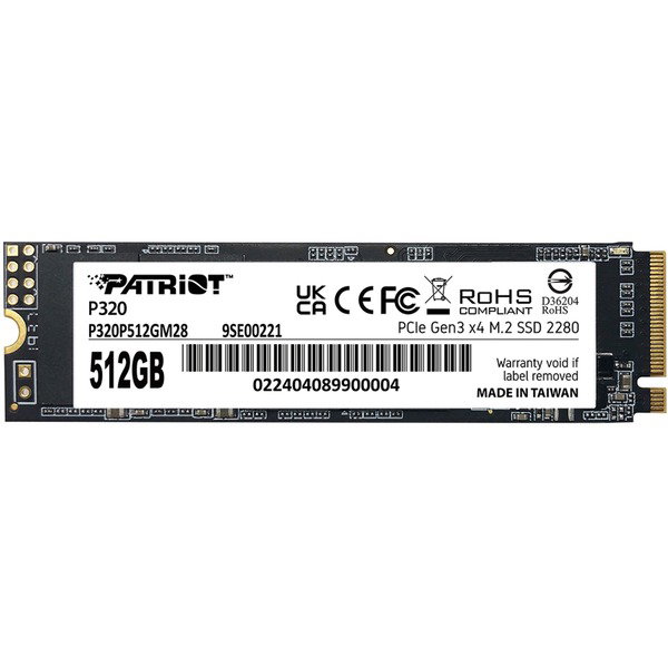 Patriot P320 512 GB, SSD - PCIe 3.0 x4, NVMe 1.3, M.2 2280
