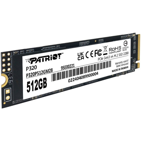 Patriot P320 512 GB, SSD - PCIe 3.0 x4, NVMe 1.3, M.2 2280