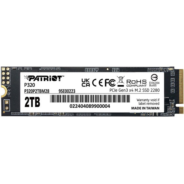 Patriot P320 2 TB, SSD - PCIe 3.0 x4, NVMe 1.3, M.2 2280