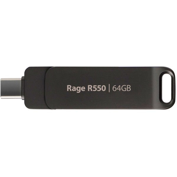 Patriot Rage R550 64GB, USB-Stick - black, USB-A und USB-C 3.2 Gen 1