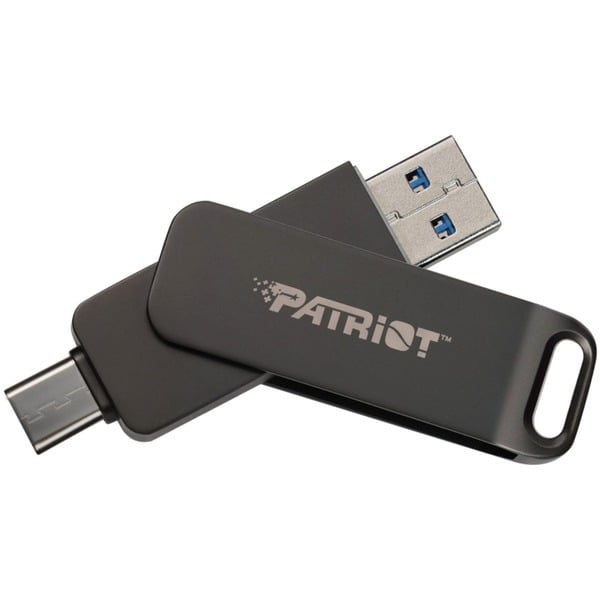 Patriot Rage R550 128Gb, USB-Stick - black, USB-A und USB-C 3.2 Gen 1