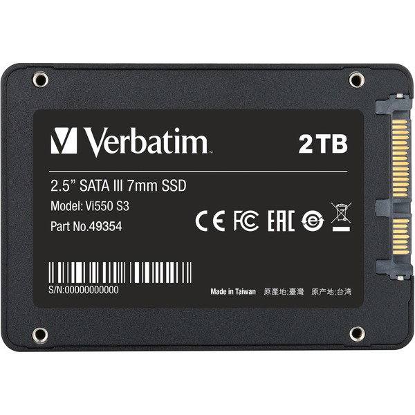 Verbatim Vi550 2 TB, SSD - black, SATA 6 Gb/s, 2,5