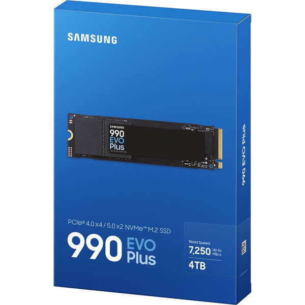 Samsung 990 EVO Plus 4 TB, SSD - PCIe 4.0 x4 5.0 x2, NVMe 2, M.2 2280, intern