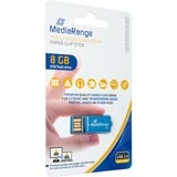MediaRange USB Nano 8 GB, USB-Stick - blue, USB-A 2.0, with Broklammer-Funktion