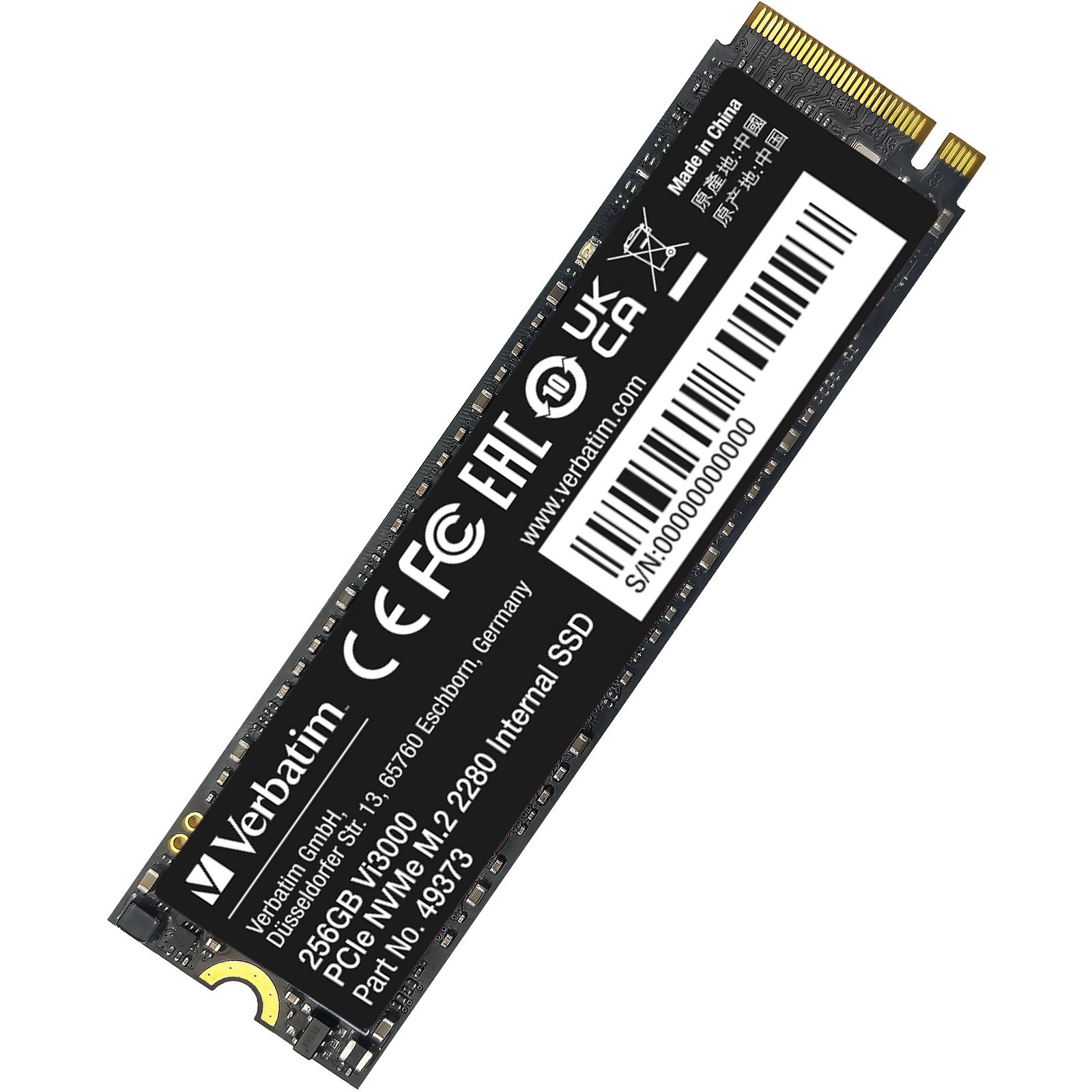 Verbatim Vi3000 256 GB, SSD - PCIe 3.0 x4, NVMe, M.2 2280