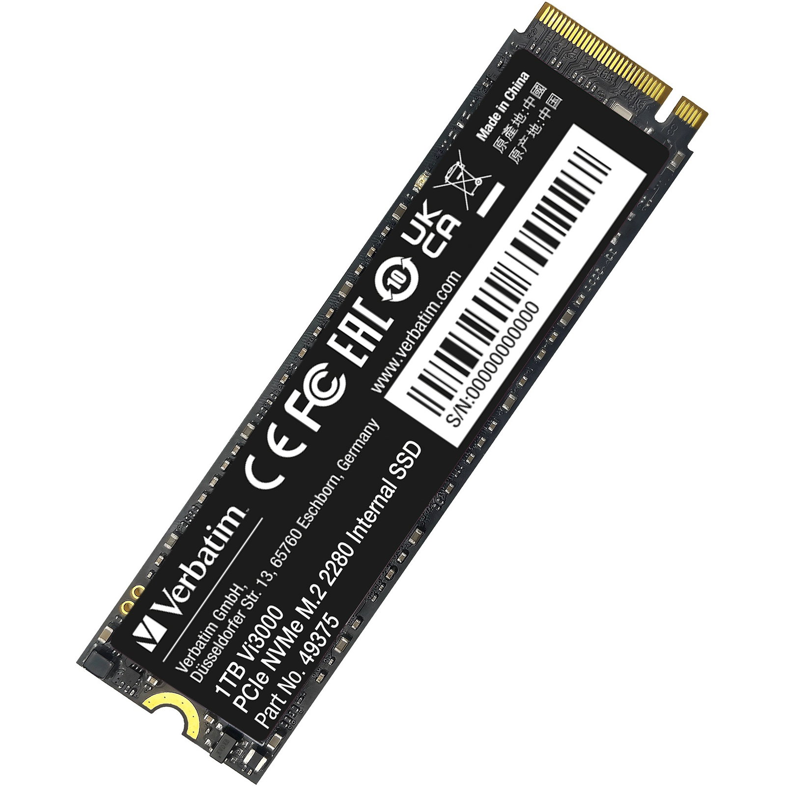 Verbatim Vi3000 1 TB, SSD - PCIe 3.0 x4, NVMe, M.2 2280