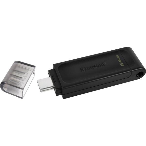 Kingston DataTraveler 70 64 GB, USB-Stick - black, USB-C 3.2 (5 Gbit/s)