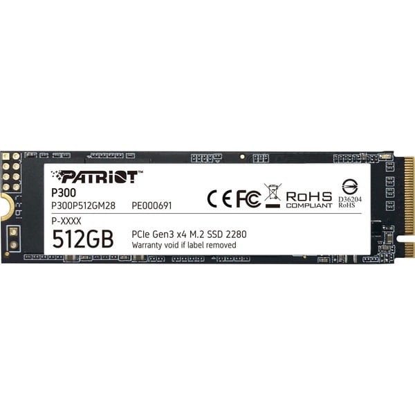 Patriot P300 512 GB, SSD - PCIe 3.0 x4, NVMe 1.3, M.2 2280