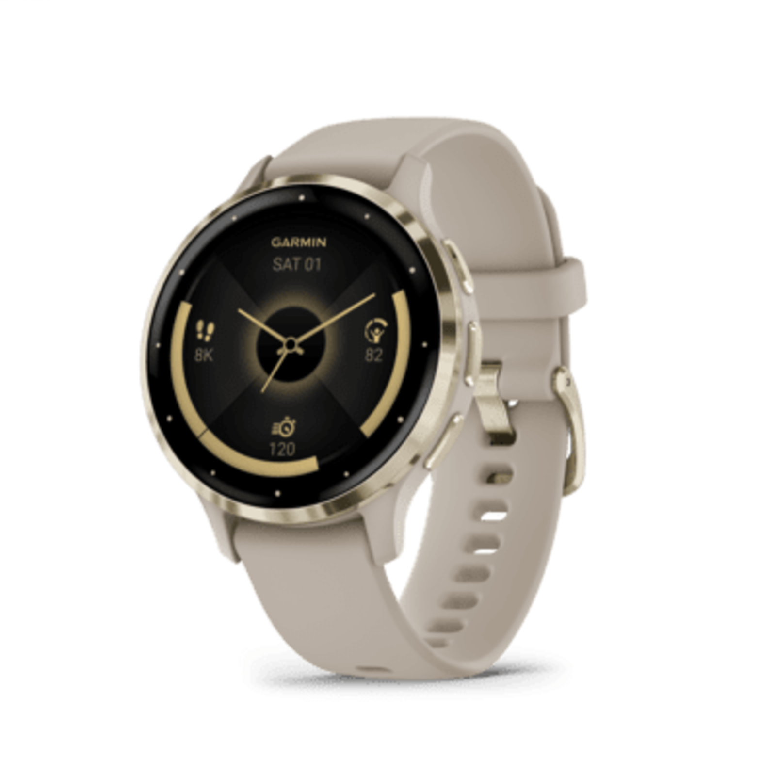 Garmin Venu 3S 41mm French Grey Smartwatchstrap Silicone Wrist Size 110-175mm Display 3.04cm 1.2inch