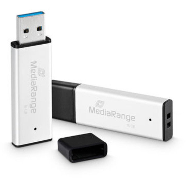 MediaRange High Performance 16 GB, USB-Stick - silver/black, USB-A 3.2 Gen 1