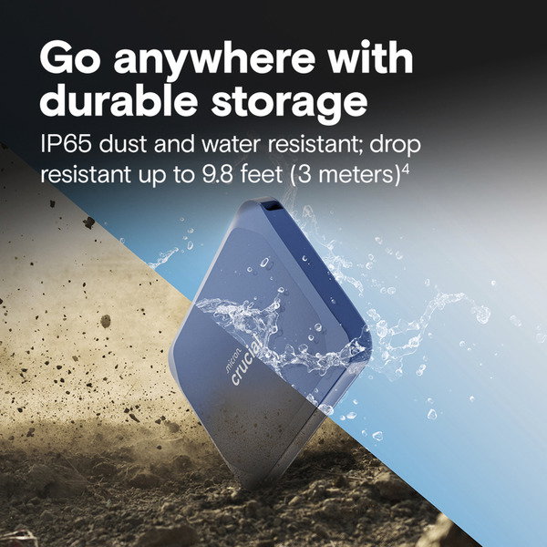 Crucial X10 Portable SSD 4 TB, Externe SSD - blue, USB-C 3.2