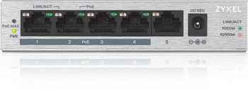 Zyxel GS1005HP Unmanaged Gigabit Ethernet (10/100/1000) Power over Ethernet (PoE) Silver