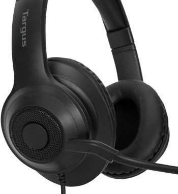 Targus AEH102GL headphones/headset Wired Head-band Calls/Music USB Type-A Black