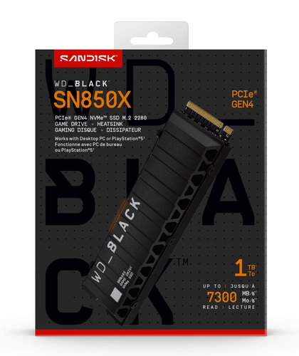 WD BLACK SN850X 1TB SSD H/S - HEATSINK