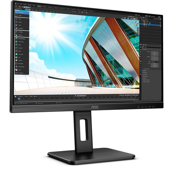 AOC Q24P2Q, LED-Monitor - 60 cm (24 inches), black, FullHD, IPS, 75 Hz