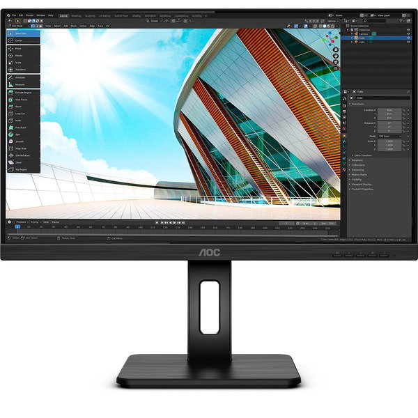 AOC Q24P2Q, LED-Monitor - 60 cm (24 inches), black, FullHD, IPS, 75 Hz