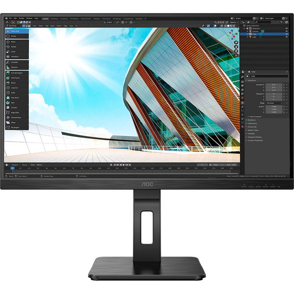 AOC 27P2Q, LED-Monitor - 69 cm (27 inches), black, FullHD, IPS, 75 Hz, HDMI