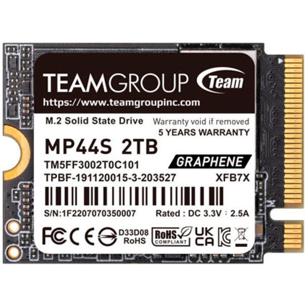 Team Group MP44S 2 TB, SSD - PCIe 4.0 x4, NVMe, M.2 2230
