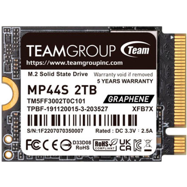 Team Group MP44S 2 TB, SSD - PCIe 4.0 x4, NVMe, M.2 2230