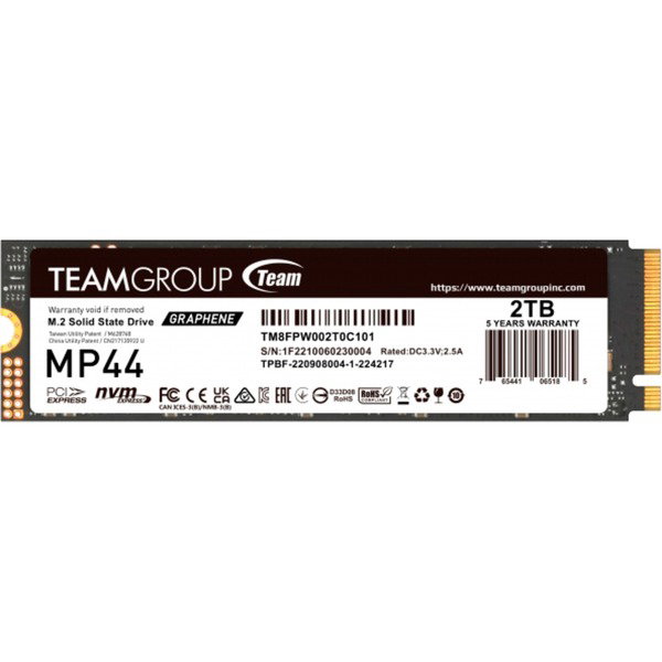 Team Group MP44 2 TB, SSD - PCIe 4.0 x4, NVMe, M.2 2280
