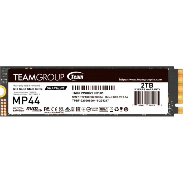 Team Group MP44 2 TB, SSD - PCIe 4.0 x4, NVMe, M.2 2280