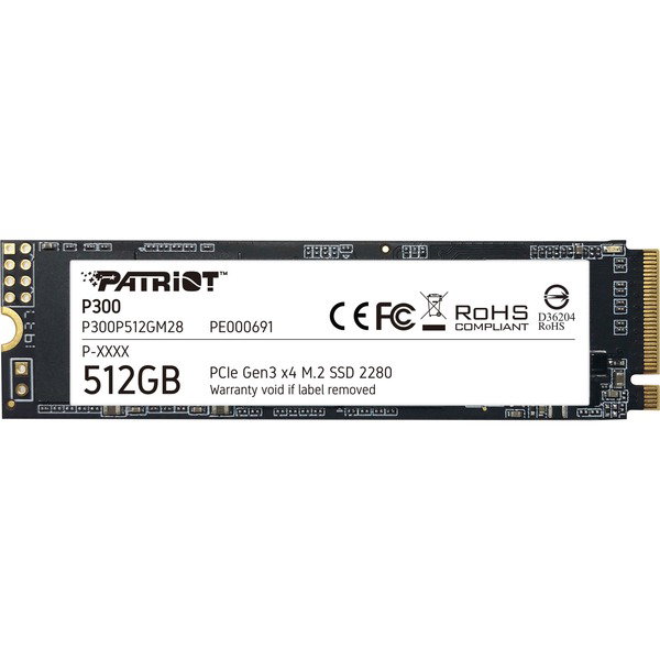 Patriot P300 512 GB, SSD - PCIe 3.0 x4, NVMe 1.3, M.2 2280