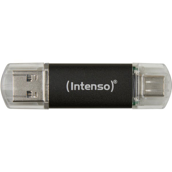 Intenso Twist Line 128 GB, USB-Stick - anthracite/transparent, USB-A 3.2 Gen 1, USB-C 3.2 Gen 1