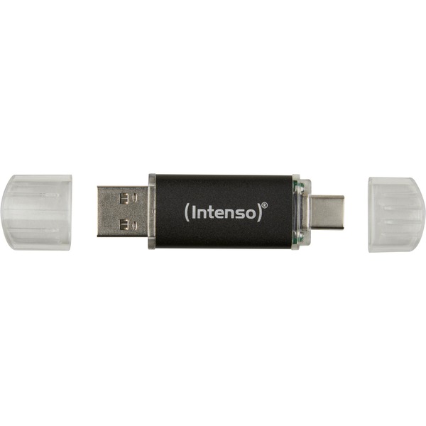 Intenso Twist Line 64 GB, USB-Stick - anthracite/transparent, USB-A 3.2 Gen 1, USB-C 3.2 Gen 1