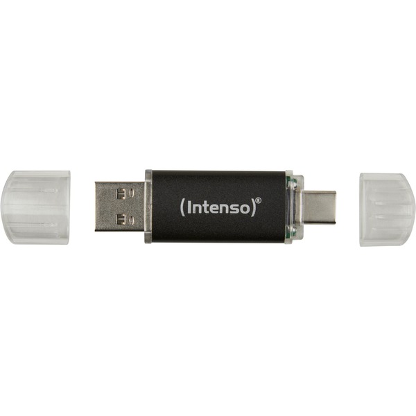 Intenso Twist Line 32 GB, USB-Stick - anthracite/transparent, USB-A 3.2 Gen 1, USB-C 3.2 Gen 1
