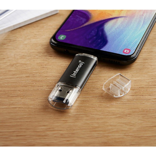 Intenso Twist Line 512 GB, USB-Stick - anthracite/transparent, USB-A 3.2 Gen 1, USB-C 3.2 Gen 1