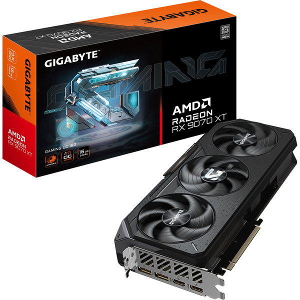 GIGABYTE Radeon RX 9070 XT Gaming OC, graphics card - RDNA4, GDDR6, 2x DisplayPort, 2x HDMI 2.1