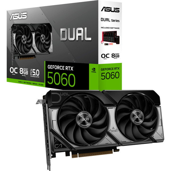ASUS GeForce RTX 5060 DUAL OC 8GB, graphics card - DLSS 4, 3x DisplayPort, 1x HDMI 2.1