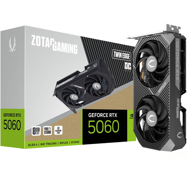 ZOTAC GeForce RTX 5060 Twin Edge OC, graphics card - DLSS 4, 3x DisplayPort, 1x HDMI 2.1