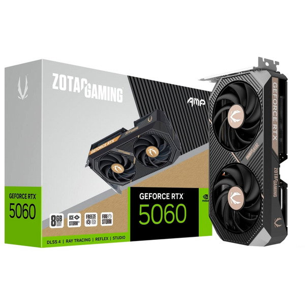 ZOTAC GeForce RTX 5060 AMP 8GB, graphics card - DLSS 4, 3x DisplayPort, 1x HDMI 2.1