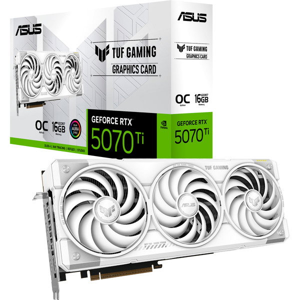 ASUS GeForce RTX 5070 Ti TUF GAMING OC WHITE Edition, graphics card - white, DLSS 4, 3x DisplayPort, 2x HDMI 2.1