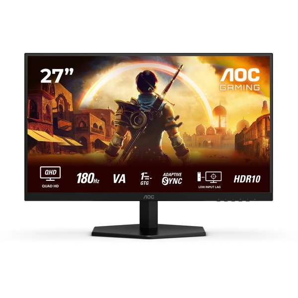 AOC Q27G42XNE, Gaming-Monitor - 68.6 cm (27 inches), black (matte), QHD, Fast-VA, Adaptive-Sync, HDR, 180Hz Panel