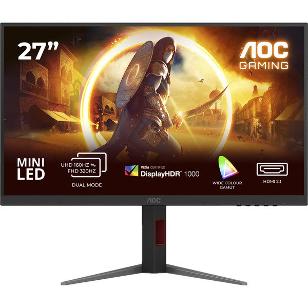 AOC AGON U27G4XM, Gaming-Monitor - 68.6 cm (27 inches), black, UltraHD/4K, Fast-IPS, Dual Mode, Mini-LED, USB-Hub, 160Hz Panel