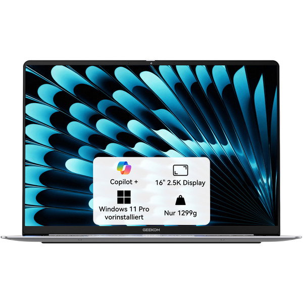 GEEKOM GEEKBOOK X16 PRO, Notebook - silver, Intel Core Ultra 5 125H, Intel Arc Graphics, 32 GB LPDDR5, 1 TB (1 TB SSD), Windows 11 Pro