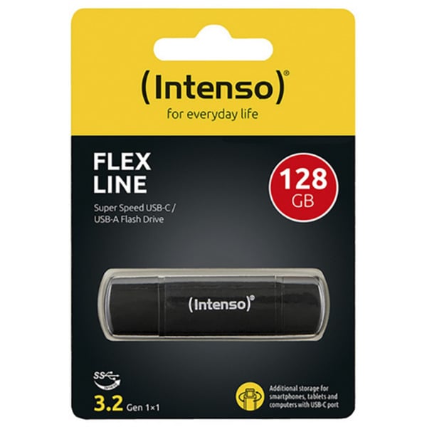 Intenso Flex Line 128 GB, USB-Stick - black, USB-C und USB-A