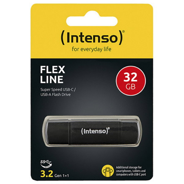 Intenso Flex Line 32 GB, USB-Stick - black, USB-C und USB-A