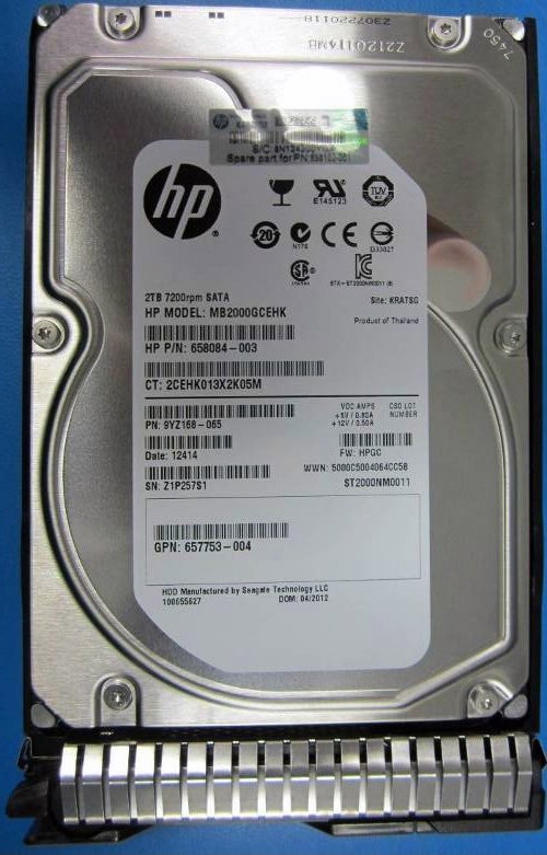 HPE SPS-Drive HD 2TB 3.5 7.2K 6G MDL SC SATA