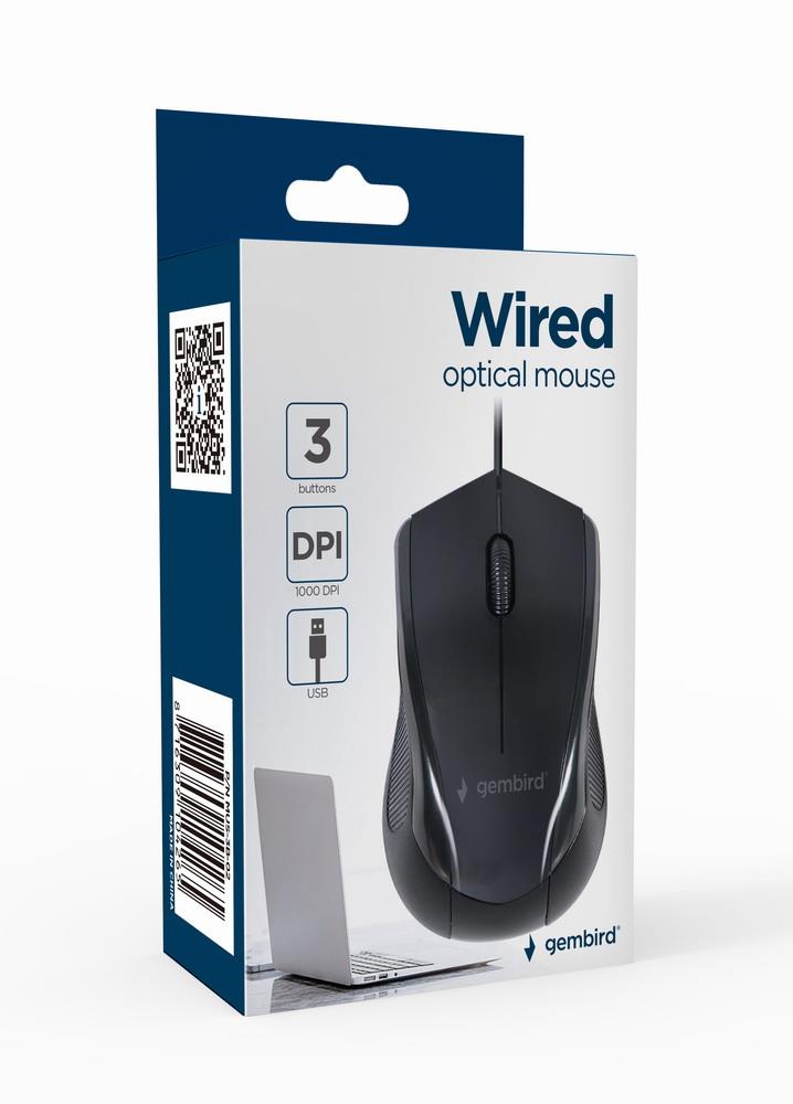 MOUSE USB OPTICAL/BLACK MUS-3B-02 GEMBIRD