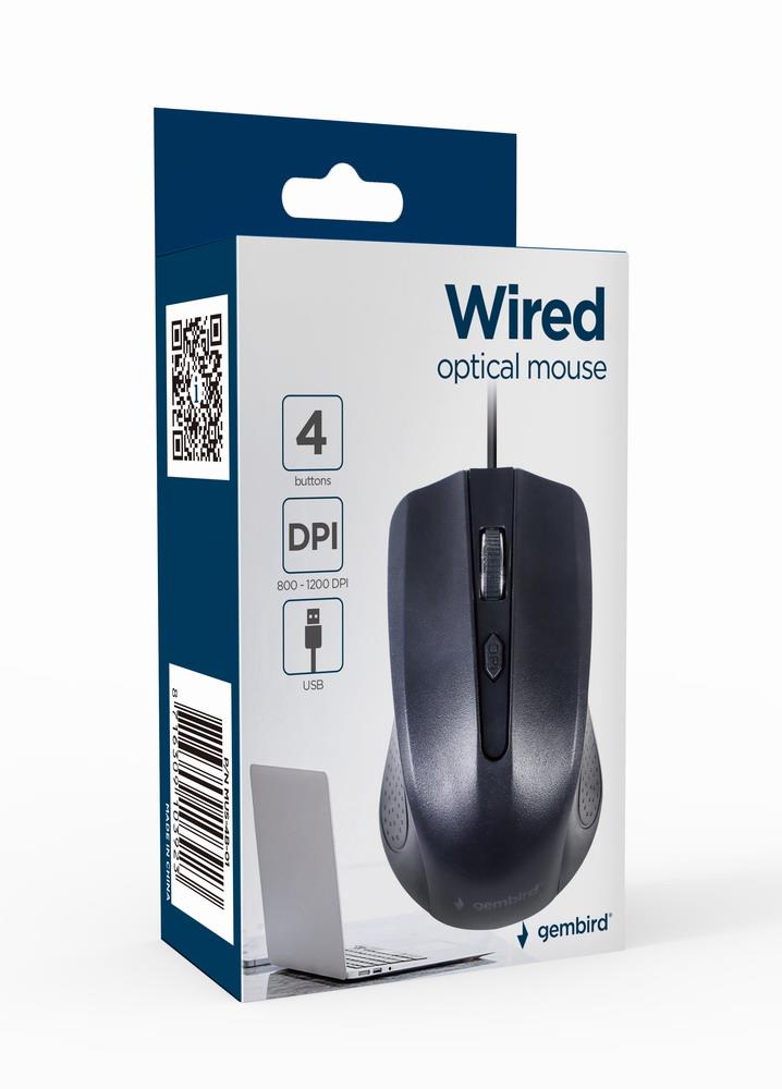MOUSE USB OPTICAL/BLACK MUS-4B-01 GEMBIRD