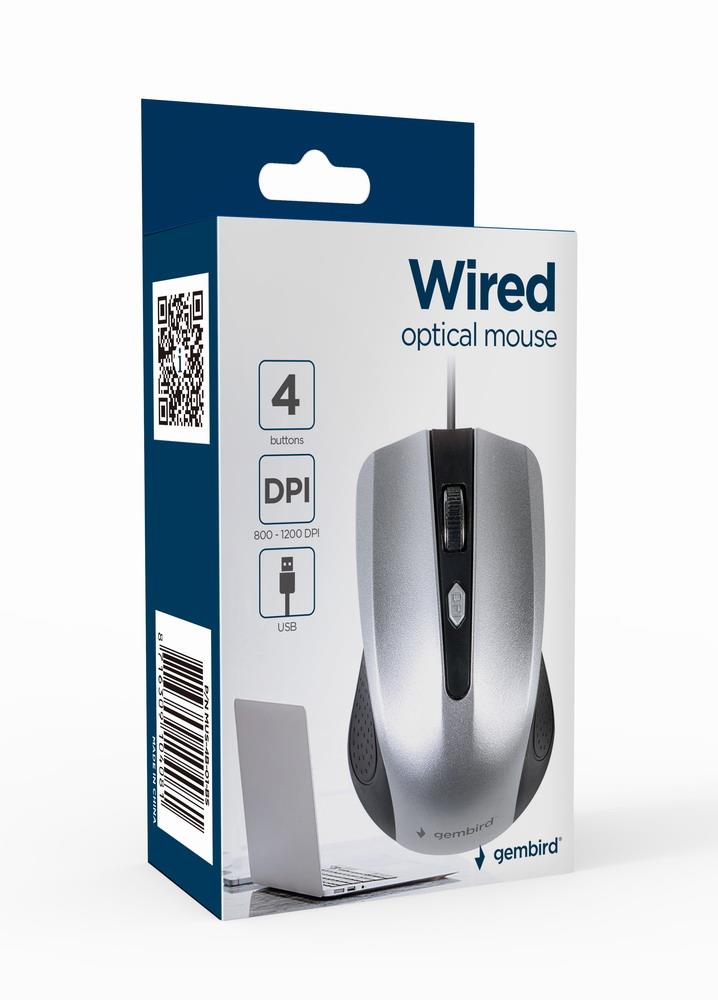 MOUSE USB OPTICAL BLACK/SILVER/MUS-4B-01-BS GEMBIRD