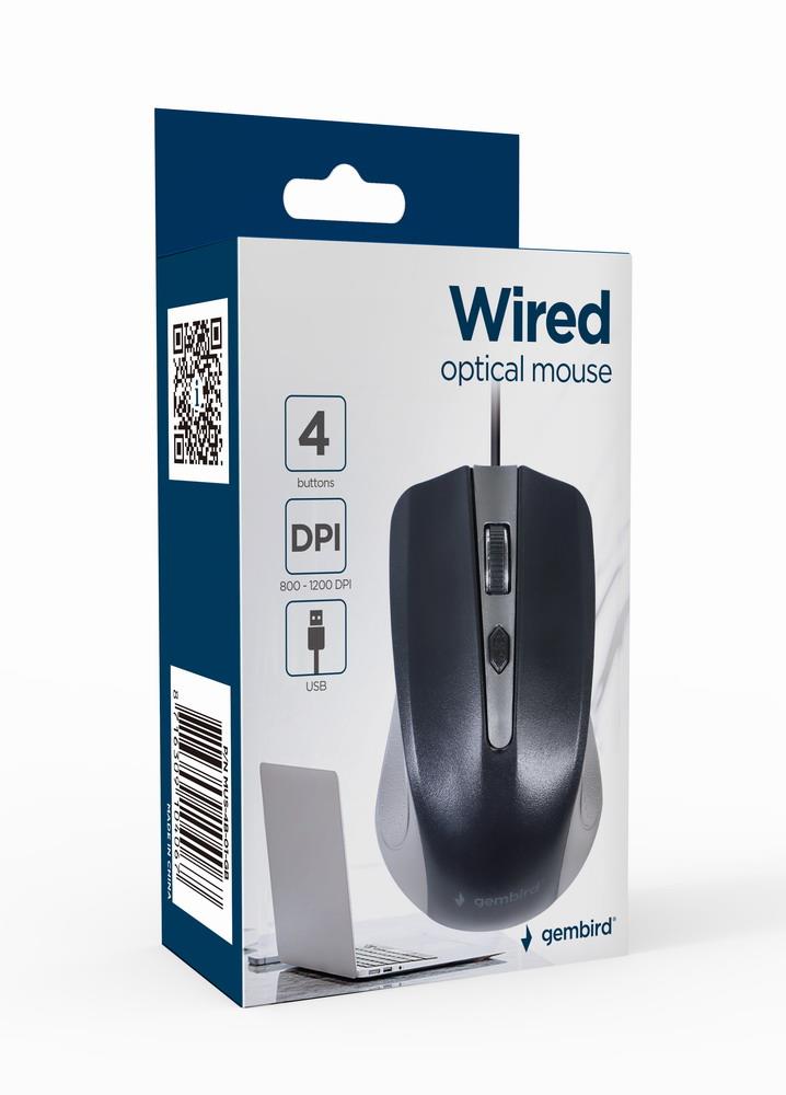 MOUSE USB OPTICAL GREY/BLACK/MUS-4B-01-GB GEMBIRD