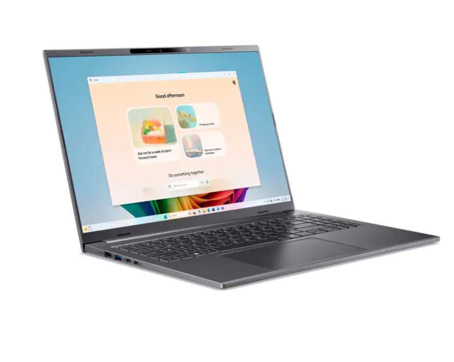 Notebook ACER Aspire Aspire 16 AI CPU Qualcomm Snapdragon X1-26-100 3 GHz 16 1920 x 1200 pixels RAM 32 GB LPDDR5x-SDRAM SSD 1000 GB Discrete graphics Not available On-board graphics Yes Numeric keypad Yes OS installed Windows 11 Home Colour Grey Weight 1.55 kg NX.JLNEL.002