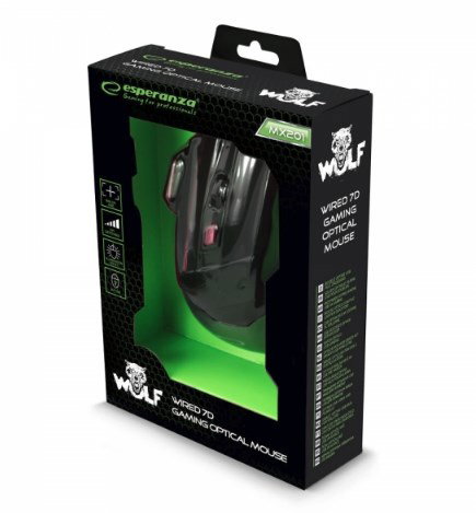 Esperanza EGM201R mouse USB Type-A Optical 2400 DPI Right-hand