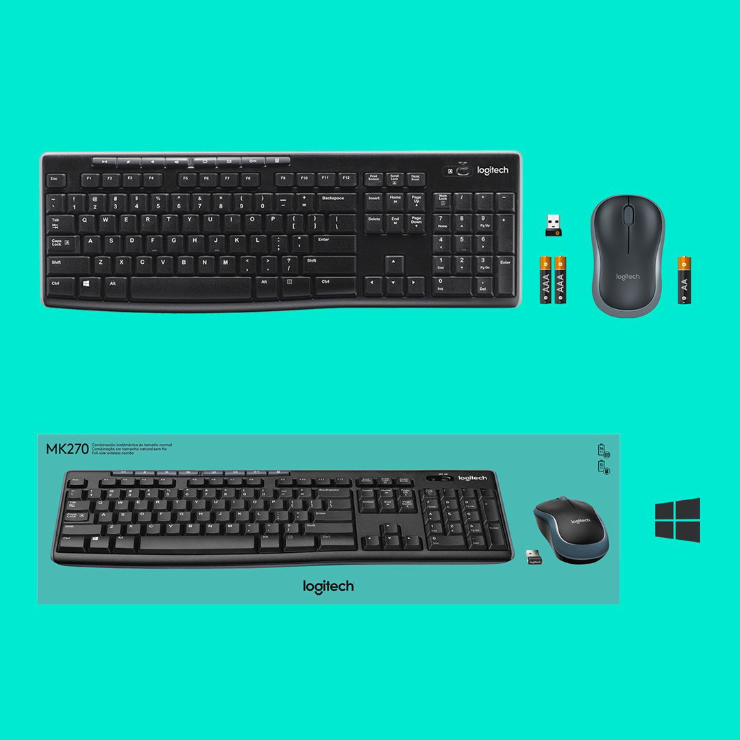 Logitech MK270 keyboard Mouse included Home RF Wireless QWERTY US International Black