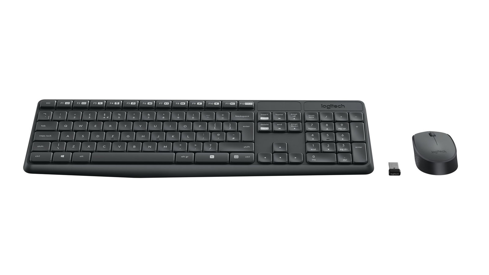 Logitech MK235 keyboard Mouse included USB QWERTY US International Grey
